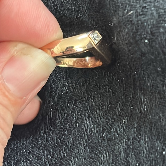 Vintage Cartier 18k Rose Gold & Diamond Chevron Band - Picture 4 of 6